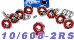 10 Skateboard Bearing 608-2RS Sealed 8x22x7 Miniature - VXB Ball Bearings