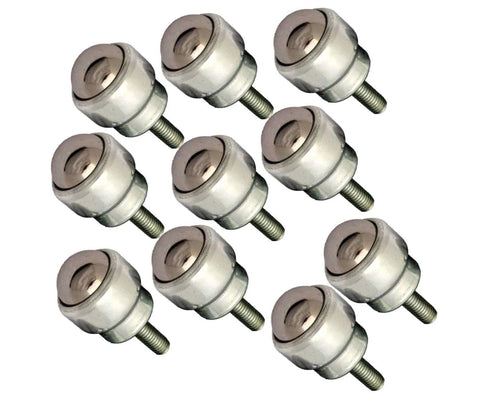 Bolt Type Ball Transfer Units Stud Mounted with 1 Inch Main Ball M8 Threaded Ends for Heavy Duty Loads Multi Direction Conveyors Material Handling Pack of 10