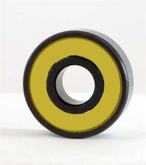 100 Sealed Skate/Fidget Bearing Black with Yellow Seals - VXB Ball Bearings