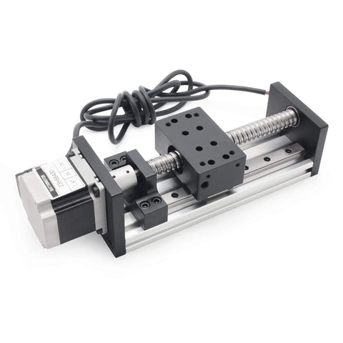 100mm / 3.94" Linear Motion Guide Actuator Double Linear Rail Slide 1605 Ballscrew Motorized XY XYZ Linear Stage Table Nema23