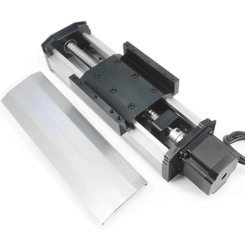 100mm Length Travel Fully Enclosed Double Linear Stage Actuator with Square Linear Rails Ballscrew SFU1605 with NEMA23 Motor