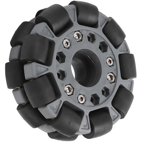Omni Wheel for Robot 100mm 360 Degree Omnidirectional Plastic Wheel, 20KG Load Capacity with Rubber Rollers and Brass Bearings