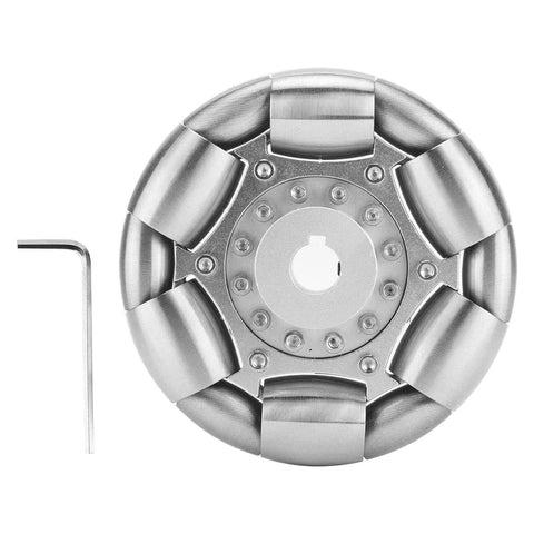 VGEBY RC omnidirectional Wheels, 100mm stainless steel rollers omni wheel with Allen key, compatible for Ballbot 14183 car model accessory