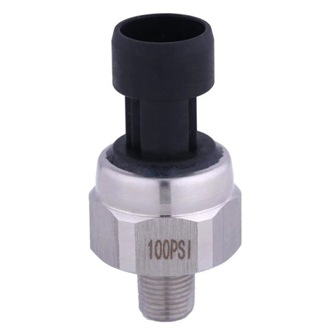 High-Accuracy 0-100 PSI Pressure Sensor Transducer With 1/8-27 NPT Thread, 0.5-4.5V Output, 316 Stainless Steel Housing front view