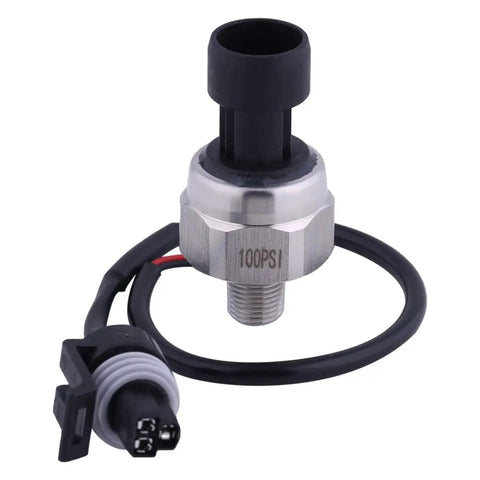 High-Accuracy 0-100 PSI Pressure Sensor Transducer with 1/8-27 NPT thread and 0.5-4.5V output, 316 stainless steel housing.