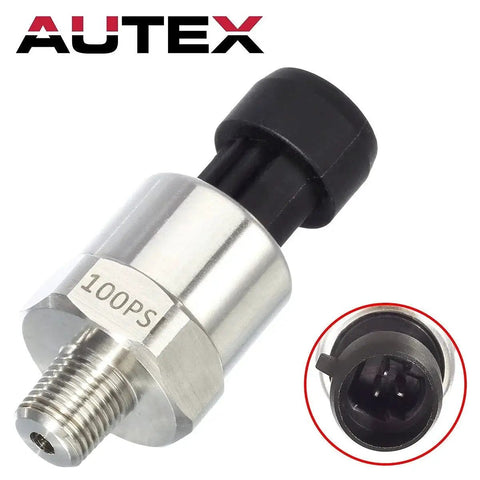 0 To 100 Psi Pressure Transducer Sensor With 316 Stainless Steel Body One Eighth Inch NPT Oil Fuel Air Water Pressure Transmitter 5V DC Output 0.5V To 4.5V Includes Connector Harness Kit