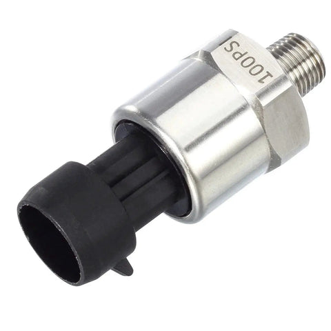 0 To 100 Psi Pressure Transducer Sensor With 316 Stainless Steel Body One Eighth Inch NPT Oil Fuel Air Water Pressure Transmitter 5V DC Output 0.5V To 4.5V Includes Connector Harness Kit