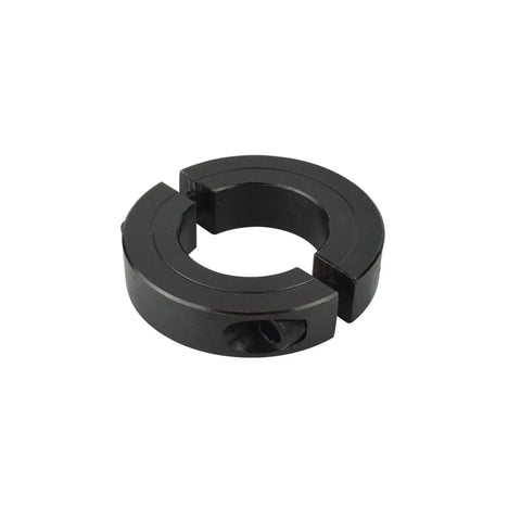 Four Pack Double Split Clamp On Shaft Collar Set For Half Inch Bore In 1045 Steel With M4 Set Screws, side view of collar piece
