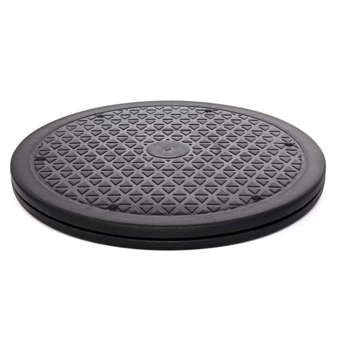 10 Inch Lazy Susan Turntable Organizer, Large Non Skid Rotating Swivel Base for Cabinets, Computer or Laptop, Durable Plastic, Black