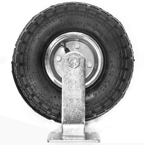 10 Inch Pneumatic Tire Set Of Four With Air Rubber Wheels Two Rigid Fixed And Two Swivel Caster Bolt On For Carts