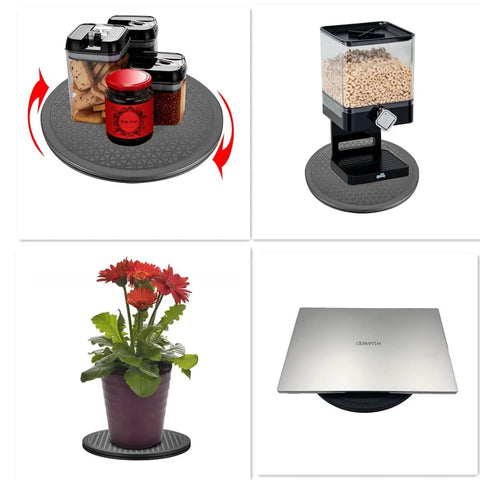 10 Inch Heavy Duty Rotating Swivel Stand 2 Pack Lazy Susan Turntable with Steel Ball Bearings Anti Slip Design for cabinets and more