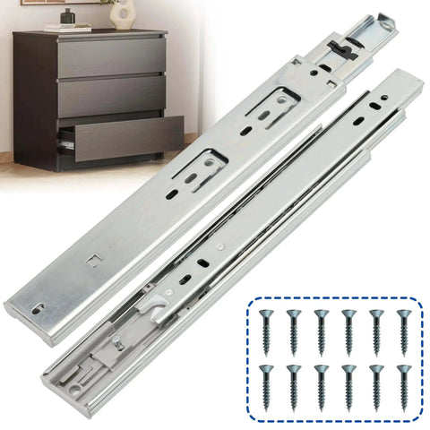 10 Inch Soft Close Drawer Slides 1 Pairs (2pcs) Heavy Duty Full Extension Ball Bearing, screws included