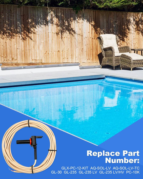 Thermistor temperature sensor kit, 10K, with 15-ft cable (GLX-PC-12-KIT), beige coil and sensor by poolside