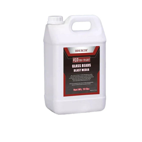 10 lb glass beads sand blasting media with medium grit 100-170 Mesh container for cabinets or handheld guns