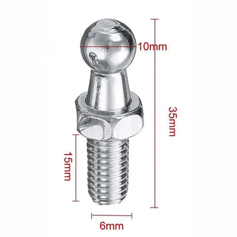 10mm Ball Studs M8 Ball Screws For Gas Struts Lift Supports Half Inch Long Shank Mounting Brackets Zinc Plated Steel