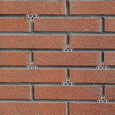 10Mm Tile Spacers 400 Pcs Pack For Brick Wall Separator Three Way Leveling System Clips installed in brick wall