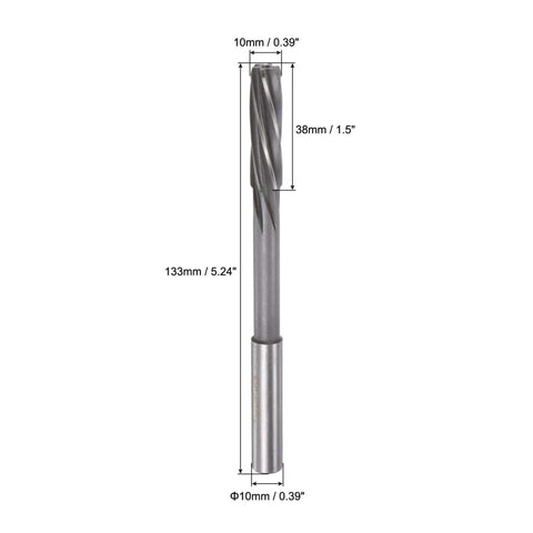 10mm H7 Chucking Reamer For Lathe And Milling Machines, Pro Grade High Speed Steel Spiral Flutes, Precision 0.39 Inch