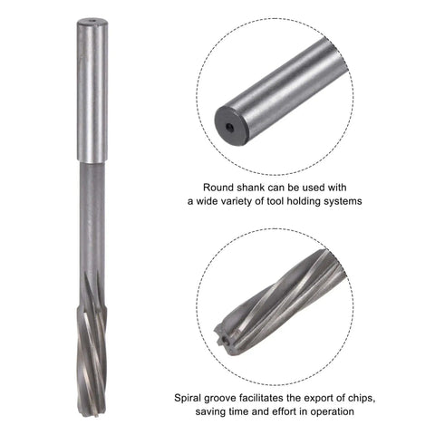 10mm H7 Chucking Reamer For Lathe And Milling Machines, Pro Grade High Speed Steel Spiral Flutes, 0.39 Inch Cutting Diameter
