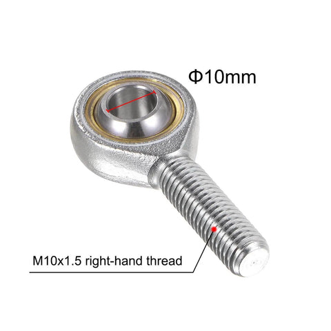 10mm M10x1.5 Right Hand Rod End Bearing With Self Lubricating Joint Includes Jam Nut Four Pack SA10TK POSA10 Steel Ball End