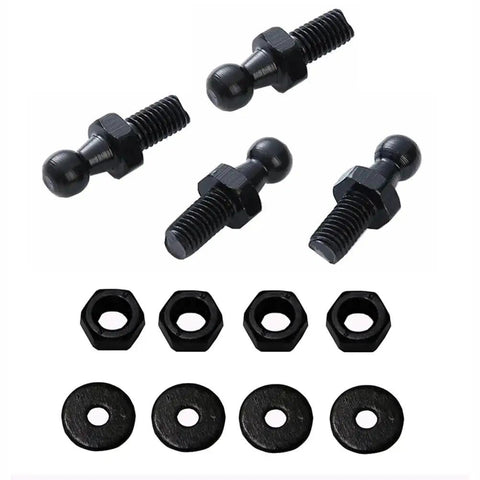 10mm Ball Studs M8 Ball Screws For Gas Struts Lift Supports Pack Of 4 Zinc Plated Steel Black Finish