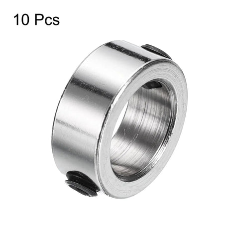 Locking 10mm Shaft Collars With Set Screws For Precision Positioning And Stops, 15mm Outer Diameter, 6mm Thick, 304 Stainless Steel, 10 Pack