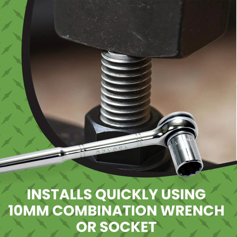 M6 X 1.0 Flange Nut Set, 500 Pack Black Zinc Steel Grade 10.9 With 10mm Drive installed using socket wrench