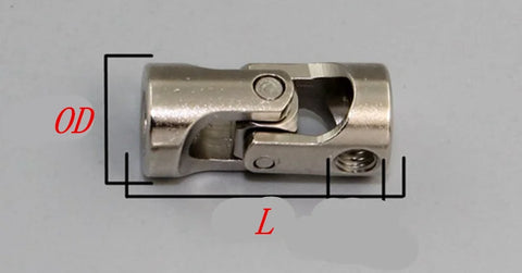 10mm x 10mm Miniature Cardan Joint Coupling 10mm-10mm With Set Screw M4 - VXB Ball Bearings