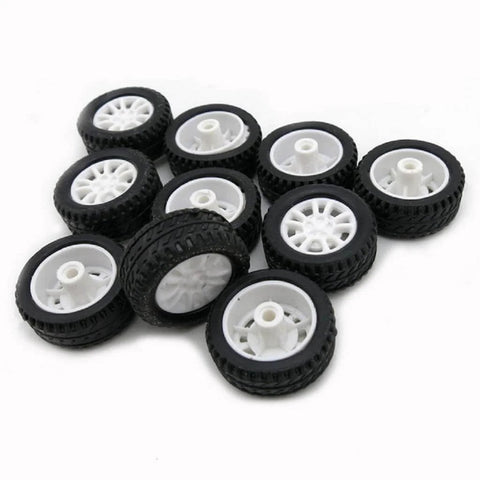 10pcs Toy Car Wheels 20mm Rubber Tires with 1.9mm Hole for 2mm Shaft DIY Model Accessories Small RC Car Truck Wheels 8mm Width