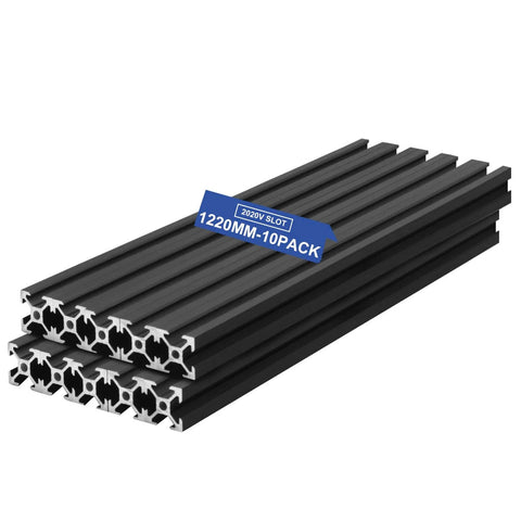 10PCS V Slot 2020 Aluminum Extrusion European Standard 1220mm(48 inch) Length Anodized Extruded Aluminum stacked profile