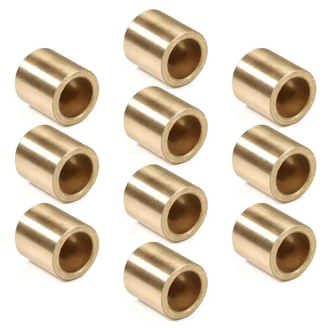 Ten Pack Brass Sleeve Bearings With One Quarter Inch Bore Two Fifths Inch Outer Diameter And Two Fifths Inch Length Self Lubricating