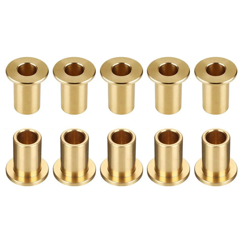 10 Pcs Flange Sleeve Bearings With 10mm Bore, 16mm OD And 20mm Length, 22mm Flange Diameter, 3mm Flange Thickness, Self Lubricating Sintered Bronze Bushings