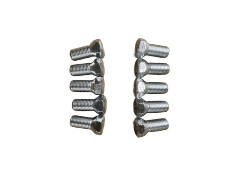 10pcs Wheel Bolts MT1046 JD20 MT2228 Replacement for John Deere mowers and Gators, arranged side by side.