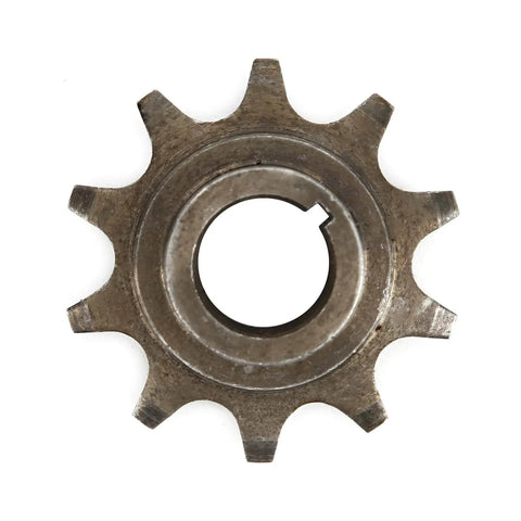 10T Iron Alloy Front Sprocket Cog For 415 Chain Motorized Gear Replacement showing top view of the sprocket teeth