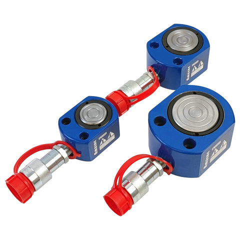 ✝️ 10T Hydraulic Ram Cylinder Low Profile Hydraulic Cylinder Jack Single Section Mini Jack Ram 12mm Stroke, dual view