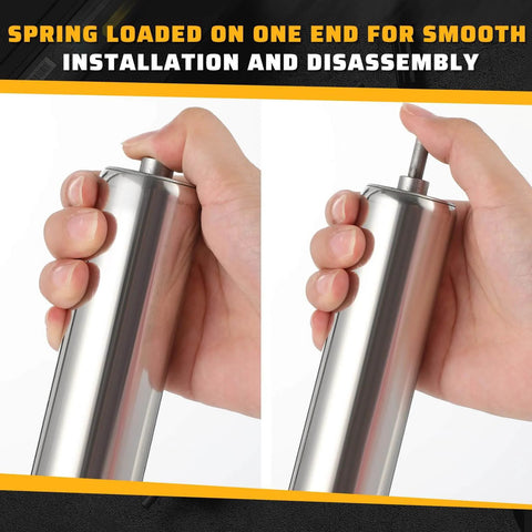 Hand holding ✝️ 10 Pcs Conveyor Rollers Galvanized Steel Roller 10'' in Length and 1.5'' in Diameter 1/4'' Axle Diameter