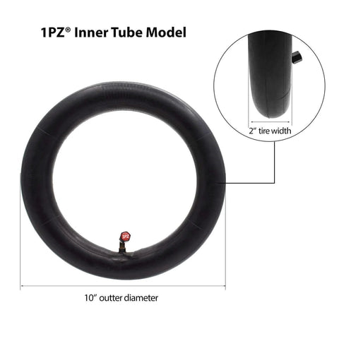 1PZ 10W-X02 2-Pack Heavy-Duty 90° Valve 10x2/10x2.125 Inner Tube Replacement with 10-inch diameter, 2-inch tire width
