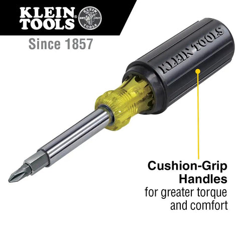 11 In 1 Screwdriver And Nut Driver Set With 8 Bits Including Phillips Slotted Torx And Square, 3 Nut Driver Sizes, Cushion Grip Handle