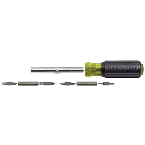 11 In 1 Screwdriver And Nut Driver Set With 8 Bits Including Phillips Slotted Torx And Square, 3 Nut Driver Sizes, Cushion Grip
