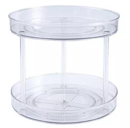 11" Inch Double Layer Acrylic Plastic Lazy Susan Turntable Organizer - VXB Ball Bearings