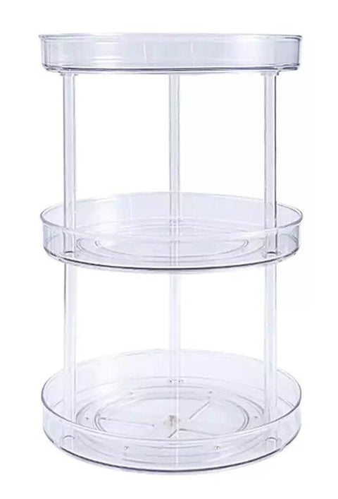 11" Inch Triple Layer Acrylic Plastic Lazy Susan Turntable Organizer - VXB Ball Bearings