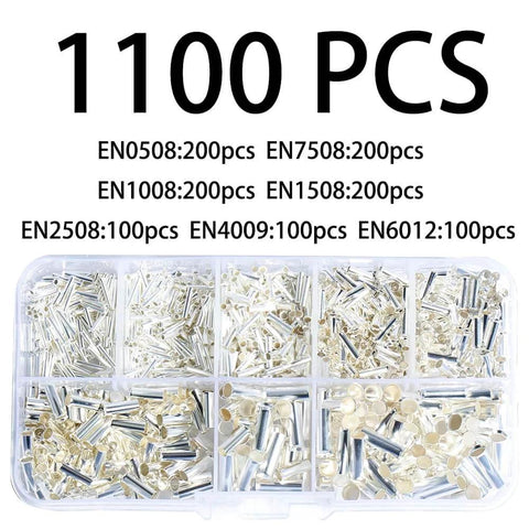 1100 Piece Wire Ferrules Kit With Tinned Copper Crimp Connectors For Electrical Cables, Assorted Non Insulated Terminal Ends