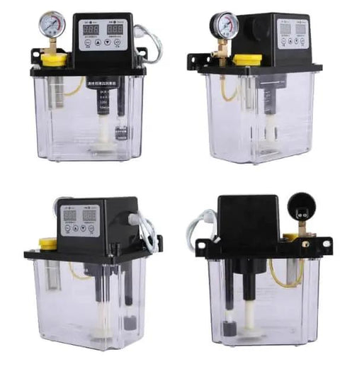 110V Auto Lube Pump With Digital Control And Dual Displays Plus Pressure Gauge For CNC Machines And Industrial Lube Systems Built To Handle Heavy Duty Runs With 1 Liter Capacity