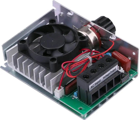 110V 10000W SCR Electronic Voltage Regulator And Motor Speed Controller With Thermostat Governor, aluminum case, fan cooling