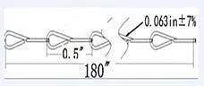 Diagram of Sixteen Gauge 15 Foot Zinc Plated Single Jack Chain for hanging signs with measurements.
