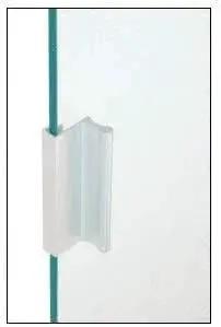 Six Inch Satin Anodized Aluminum Finger Pull With Seven Sixteenth Inch Lip For Sliding Glass And Panel Doors Easy To Install Extruded Aluminum 6 Inch Length Available Cut To Size Or Full Twelve Foot Length installed on door