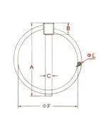 Technical diagram of Two Pack Marine Grade Stainless Steel 316 Linch Pin Ring Catch 10.6 Millimeter Or Three Eighths Inch with dimensions.
