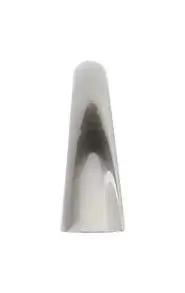 Side view of Transitional Tapered Curved Arch Drawer Handle Pull In Satin Nickel Finish