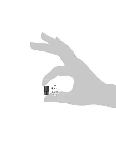 Hand holding a small piece from Collets Kit For Rotary Tools With Four Collets And One Collet Nut, Includes 0.8mm, 1.6mm, 2.4mm And 3.2mm Sizes.