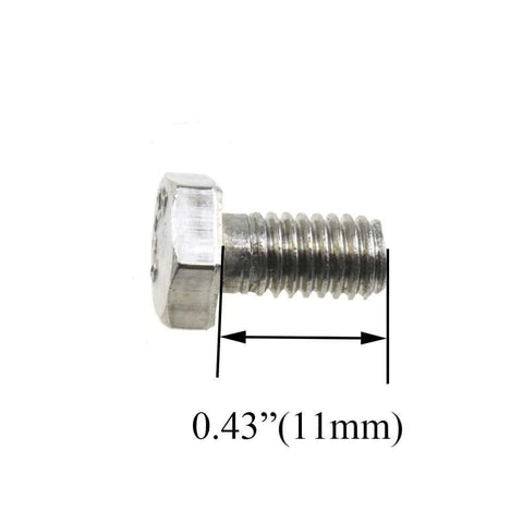 Stainless steel screw 11mm for 23mm diameter shower door wheels with smooth rolling nylon runners, solid brass hubs