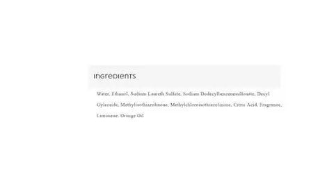 Ingredients list for SmudgeGuard Lens Wipes 100 Count For Glasses Cameras Non Scratching, including water, ethanol, and citric acid.